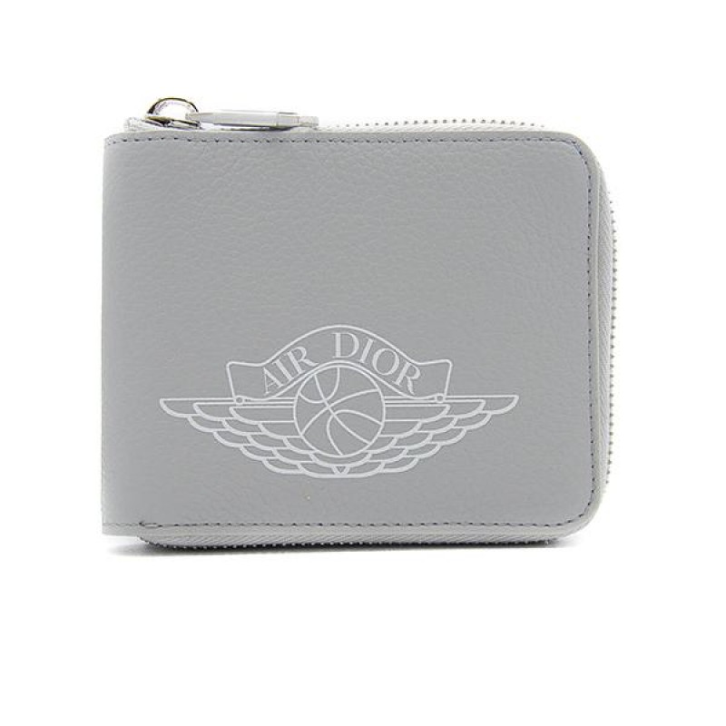 Dior x Jordan Wings Zip Wallet Grey